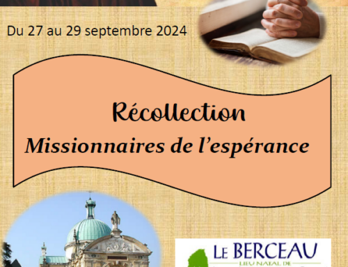 Récollection du 27 au 29 septembre